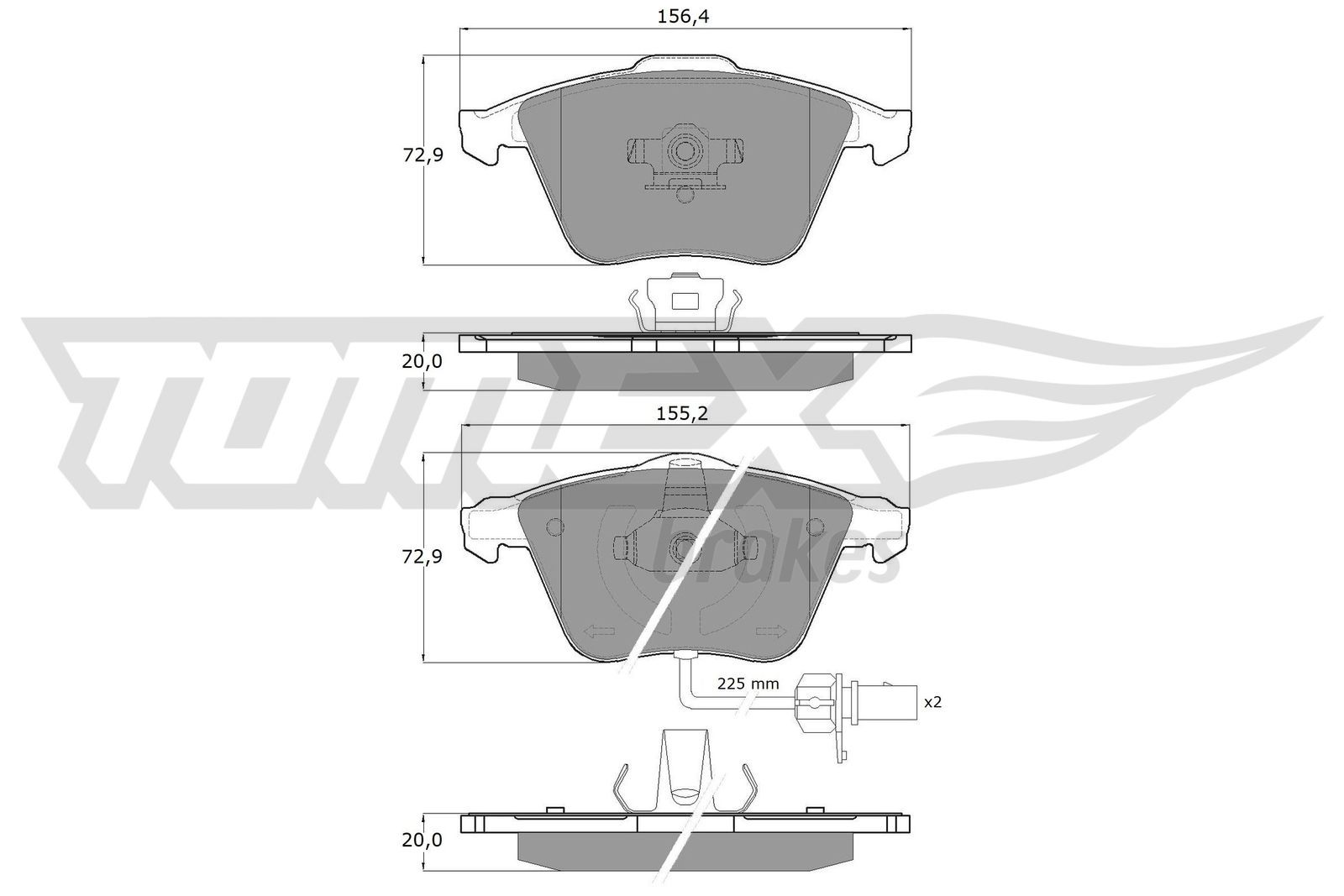 Obrázok Sada brzdových platničiek kotúčovej brzdy TOMEX Brakes  TX1423